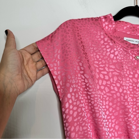 Rebecca Minkoff Ollie Leopard Tiered Dress in Punch Pink - Picture 5 of 11